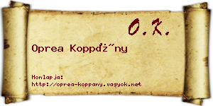 Oprea Koppány névjegykártya